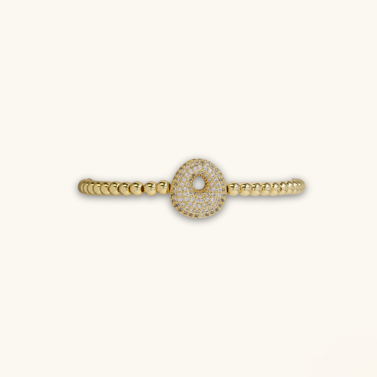 Bubble Initial Diamond Bracelet