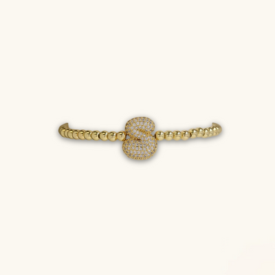 Bubble Initial Diamond Bracelet